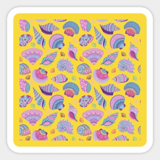 Colorful sea shells pattern Sticker